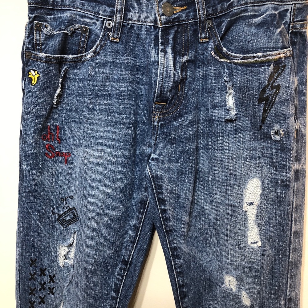 American Eagle Embroidered Patch Jeans - image 2